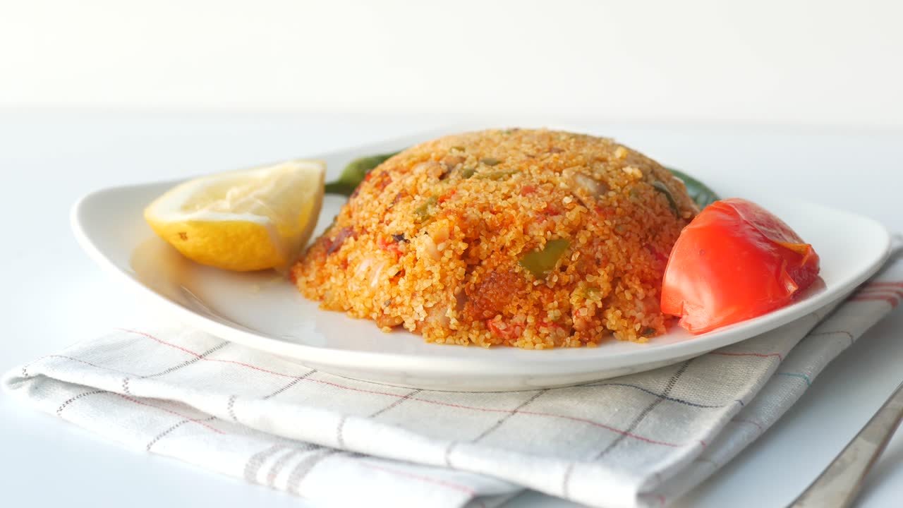 Delizioso bulgur pilaf con verdure e limone