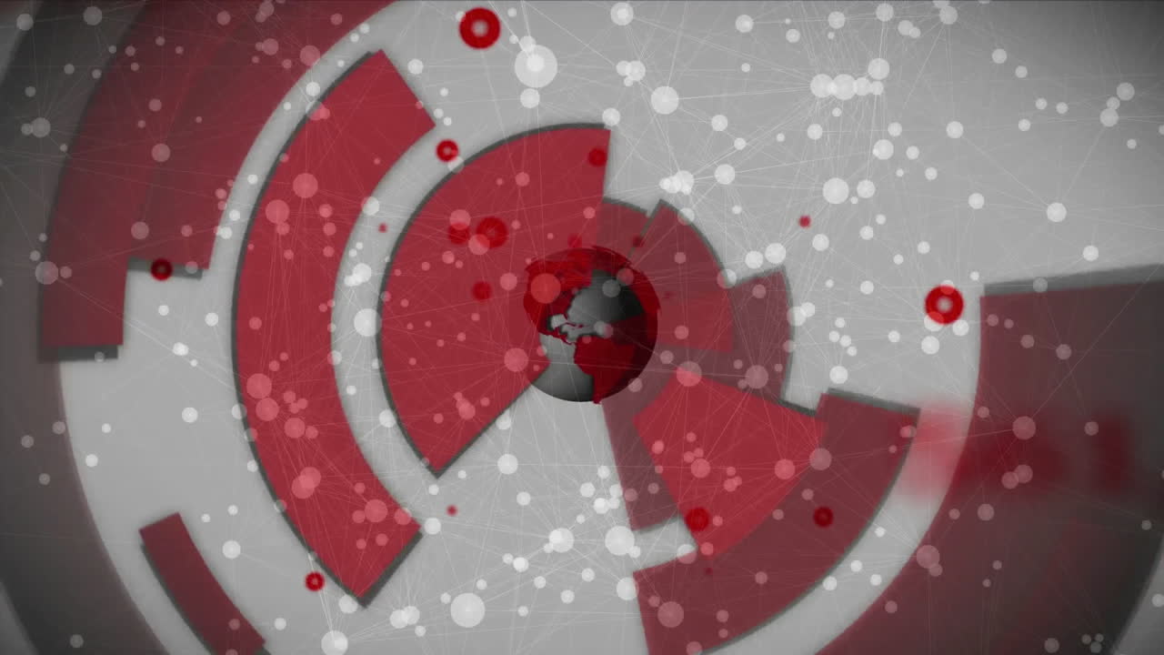 지구와 은 원을 통해 데이터 처리의 애니메이션