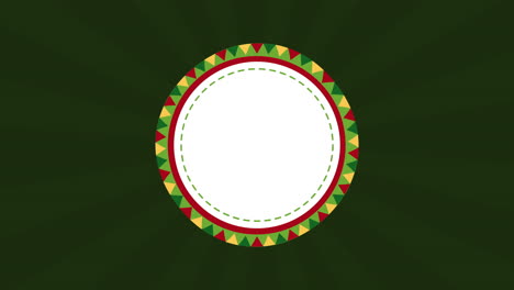 mexican circular frame decorative animation