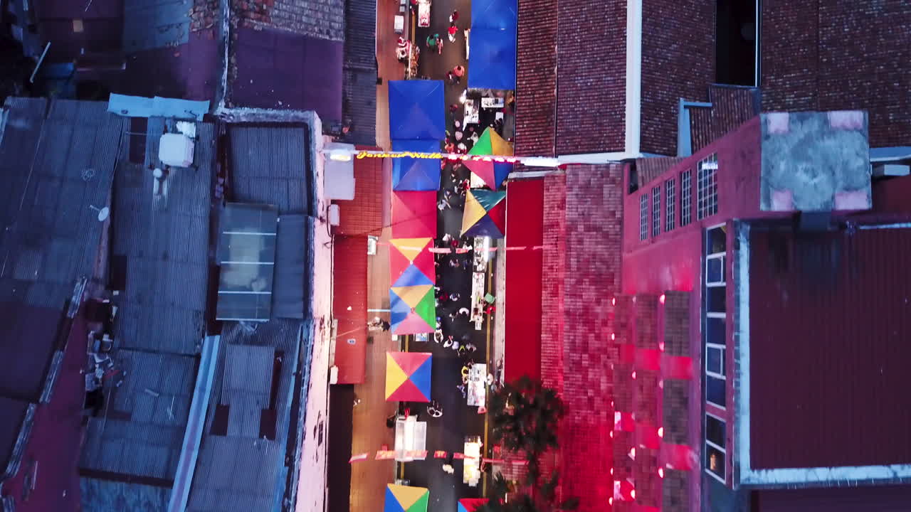 4k 드론 영상 커 스트리트 멜라카, 말레이시아