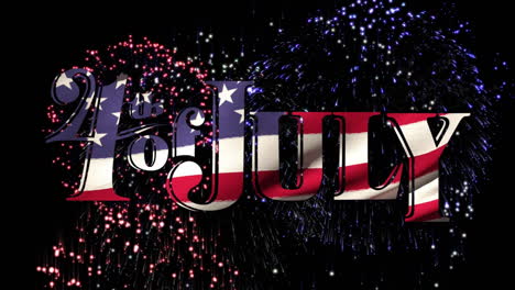 texto y fuegos artificiales del 4 de julio