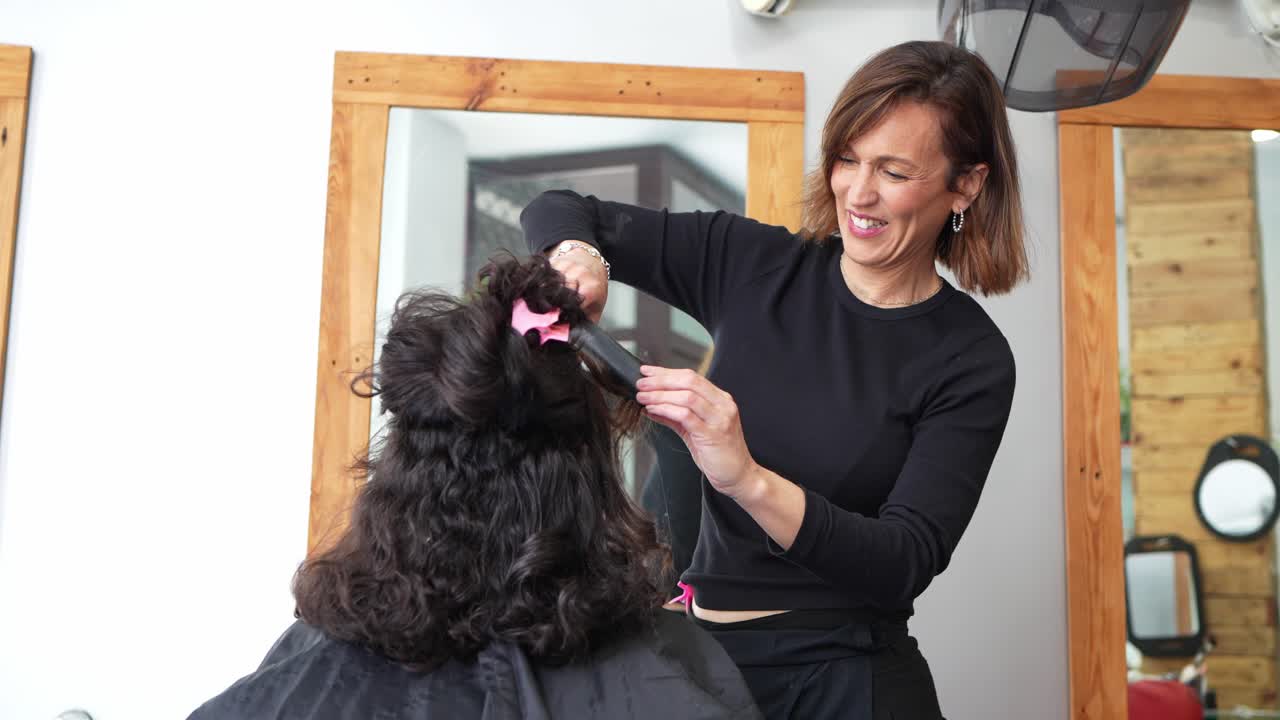 Hair styling at the salon