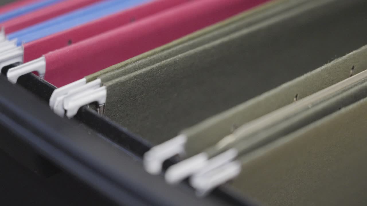 Various movements of the cabinet with files and folders