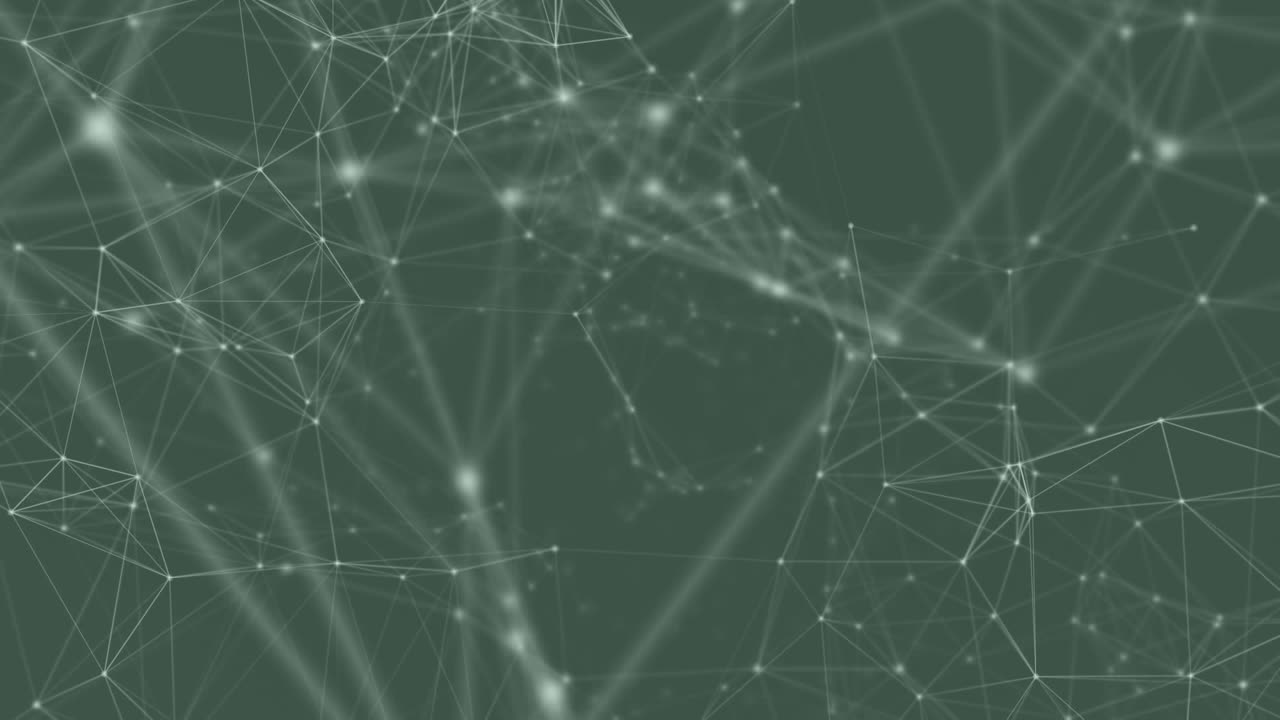 Digital animation of network of connections spinning against grey background