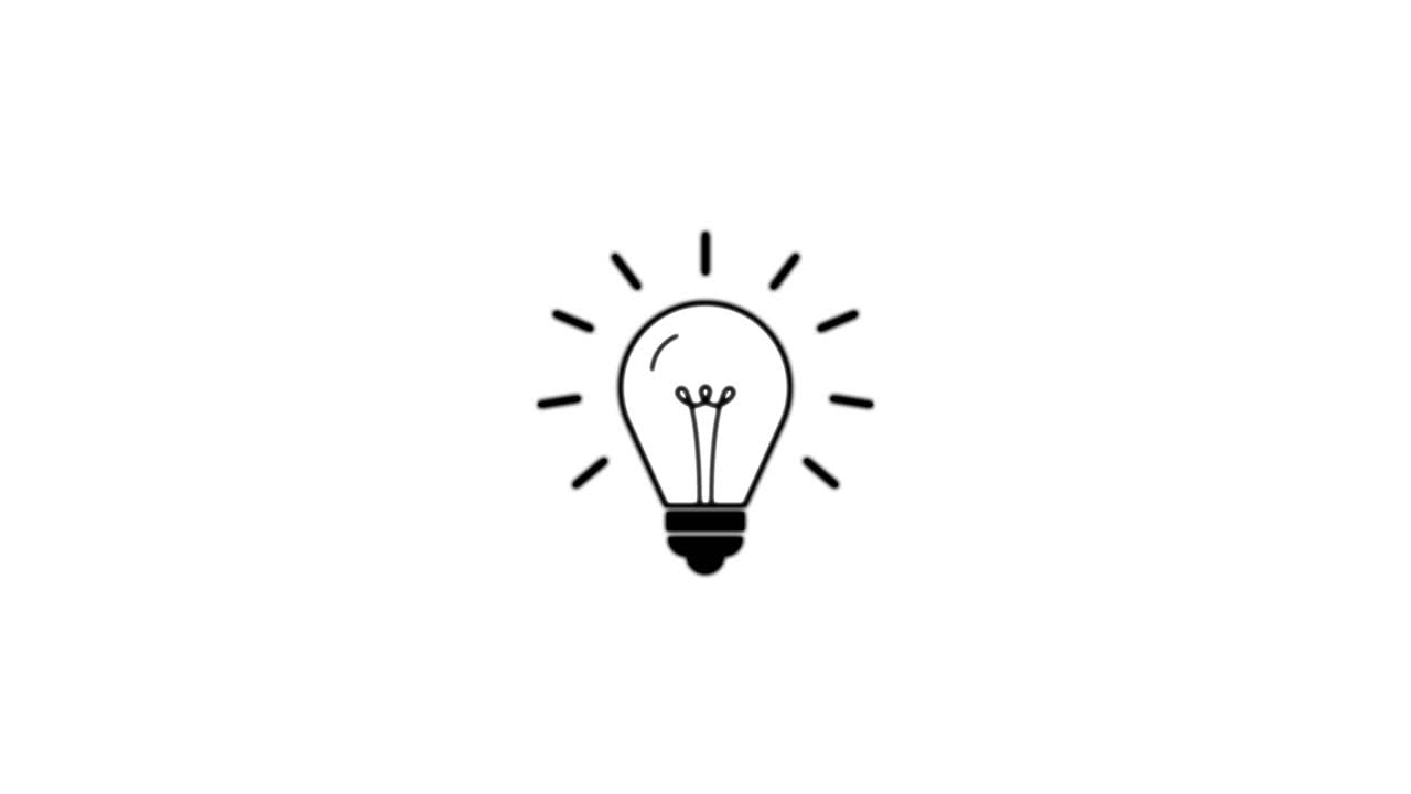 Animated Light Bulb Icon Flickering On and Off