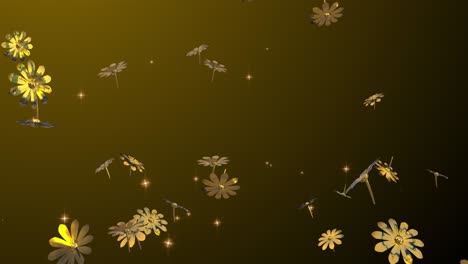 gold flower particle loop animation