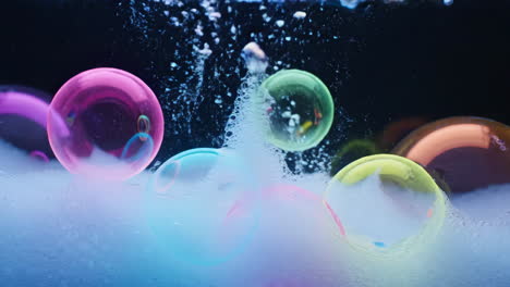 colorful bubbles and foam