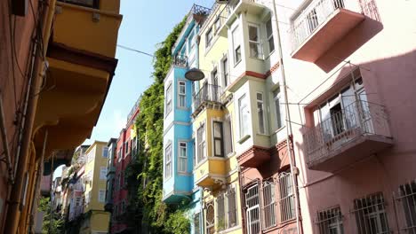 colorful buildings in a narrow istanbul street