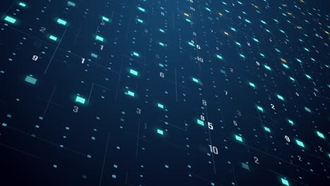 tecnología abstracta número de código flotante red digital bucle de fondo de movimiento concepto de realidad virtual
