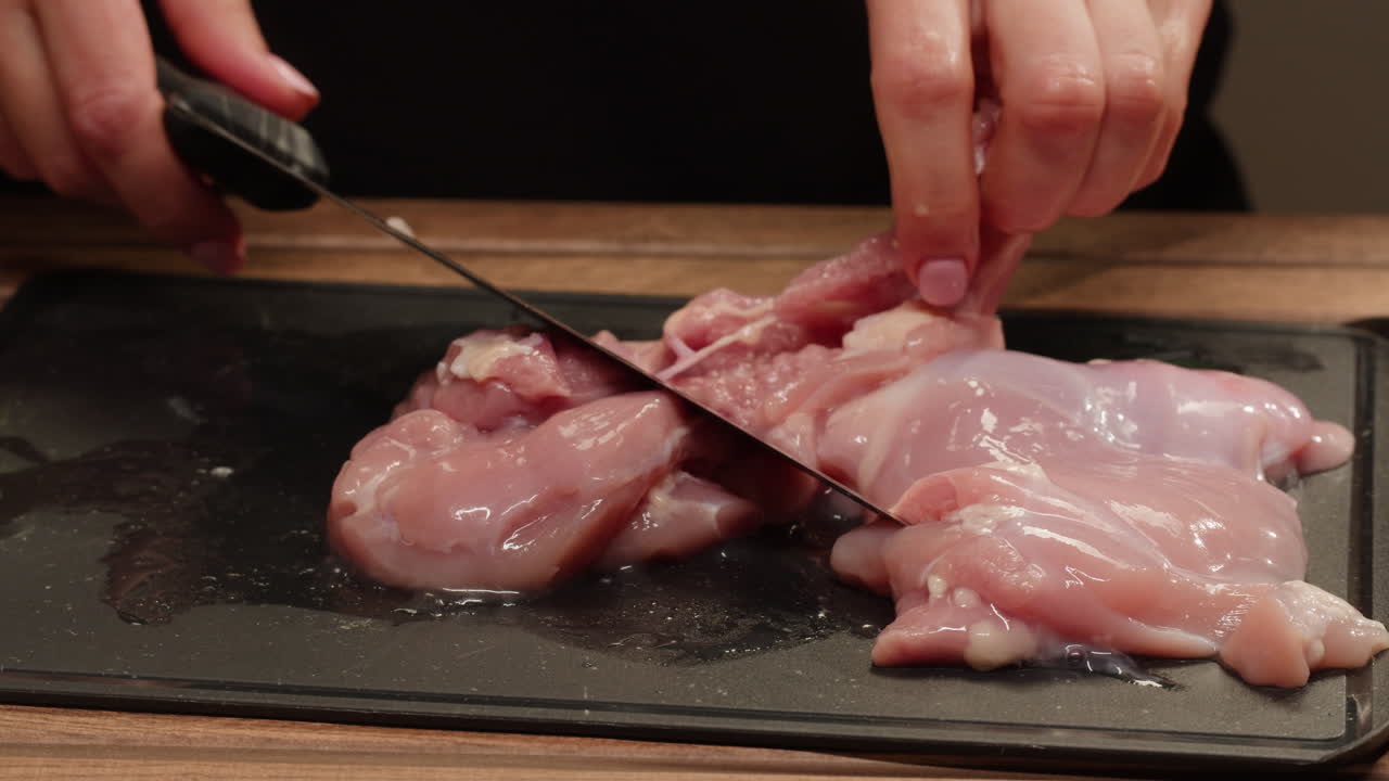 Cutting Chicken Meat