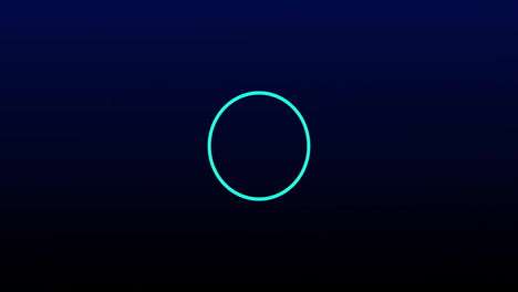animación de círculo azul brillante sobre un fondo de gradiente azul oscuro