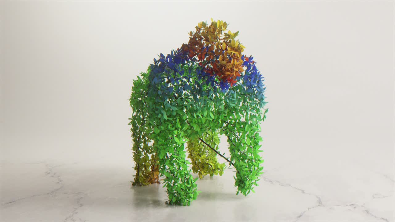 무지개 잎 조각