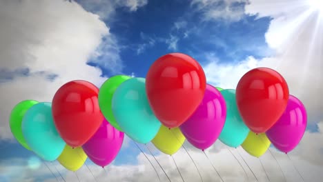 balloons on blue sky