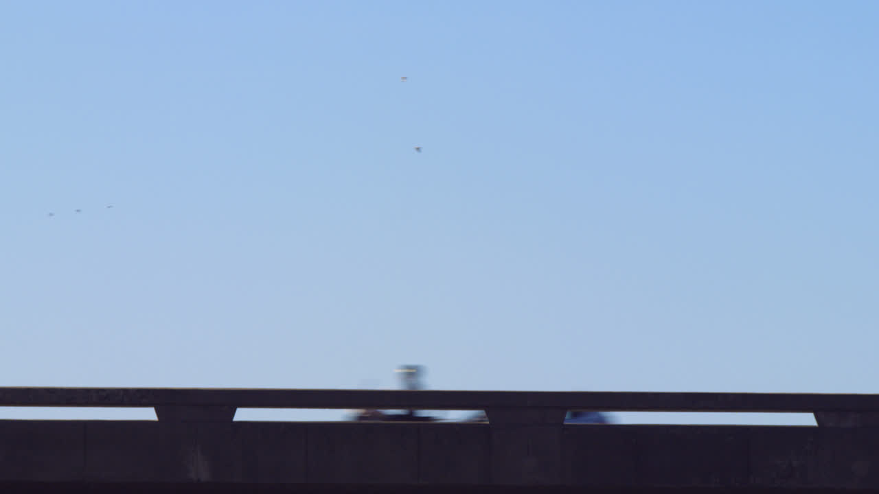 다리에서 움직이는 차량