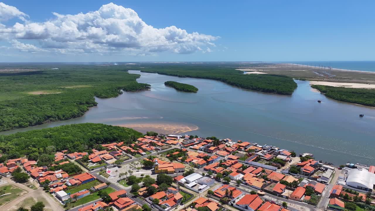 Luis Correia Skyline At Luis Correia In Piaui Brazil. Coast City. Scenic River. Luis Correia Skyline At Piaui. Northeastern Landscape. Coastline Scene. Riverside Downtown