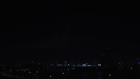 firework display of the seoul international firework festival at the yeouido han river 2024, 63 building, hangang bridge