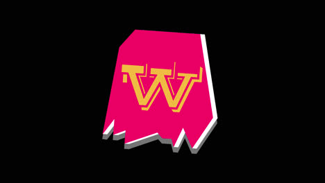 pink and yellow 3d letter w logo