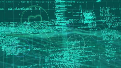 animation of data processing over network of connections