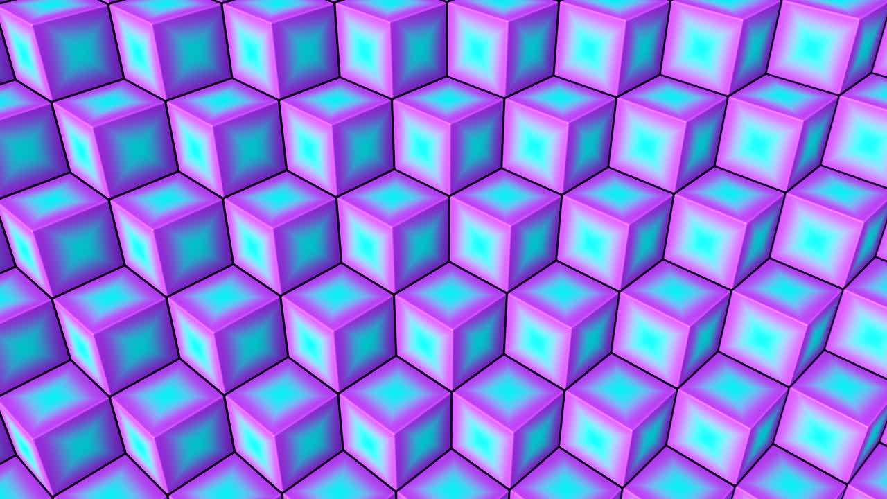 fondo de bucle de cubos de neón