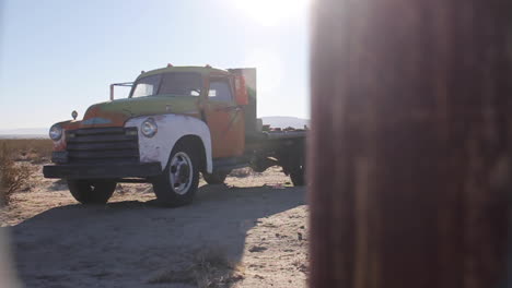 vintage truck in desert sunlight