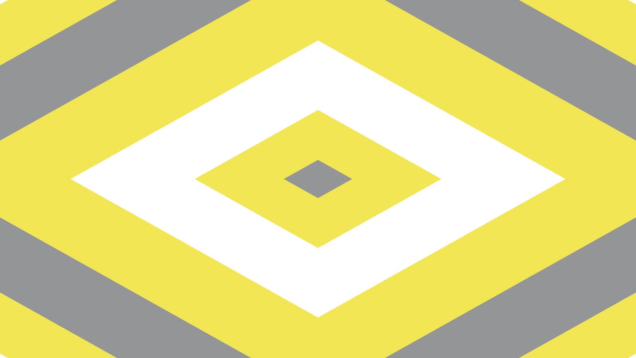 fondo de rombos de zoom amarillo, gris y blanco. animación de bucle gráfico de movimiento simple