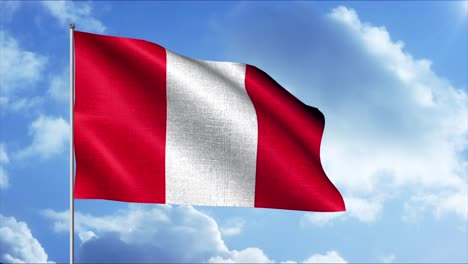 peruvian flag waving in the wind