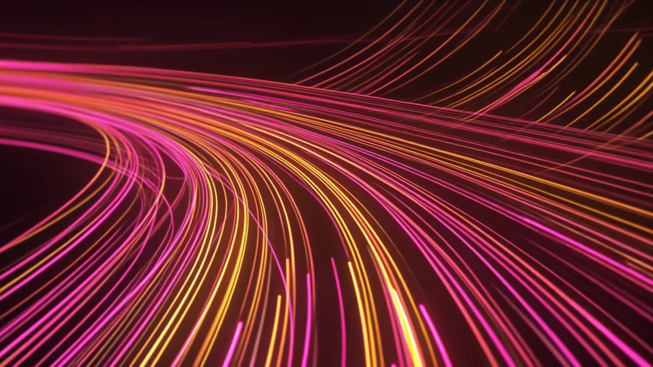 Abstract Motion Background with Glowing Pink and Orange Light Trails