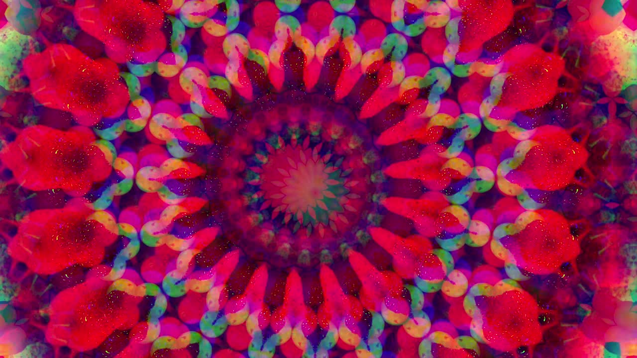 Sfondo astratto 4K. Loop dinamico e fantasioso in movimento. Caleidoscopio