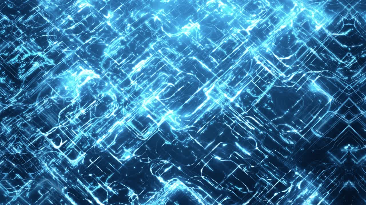 Abstract Blue Glowing Digital Lines and Circuit Pattern