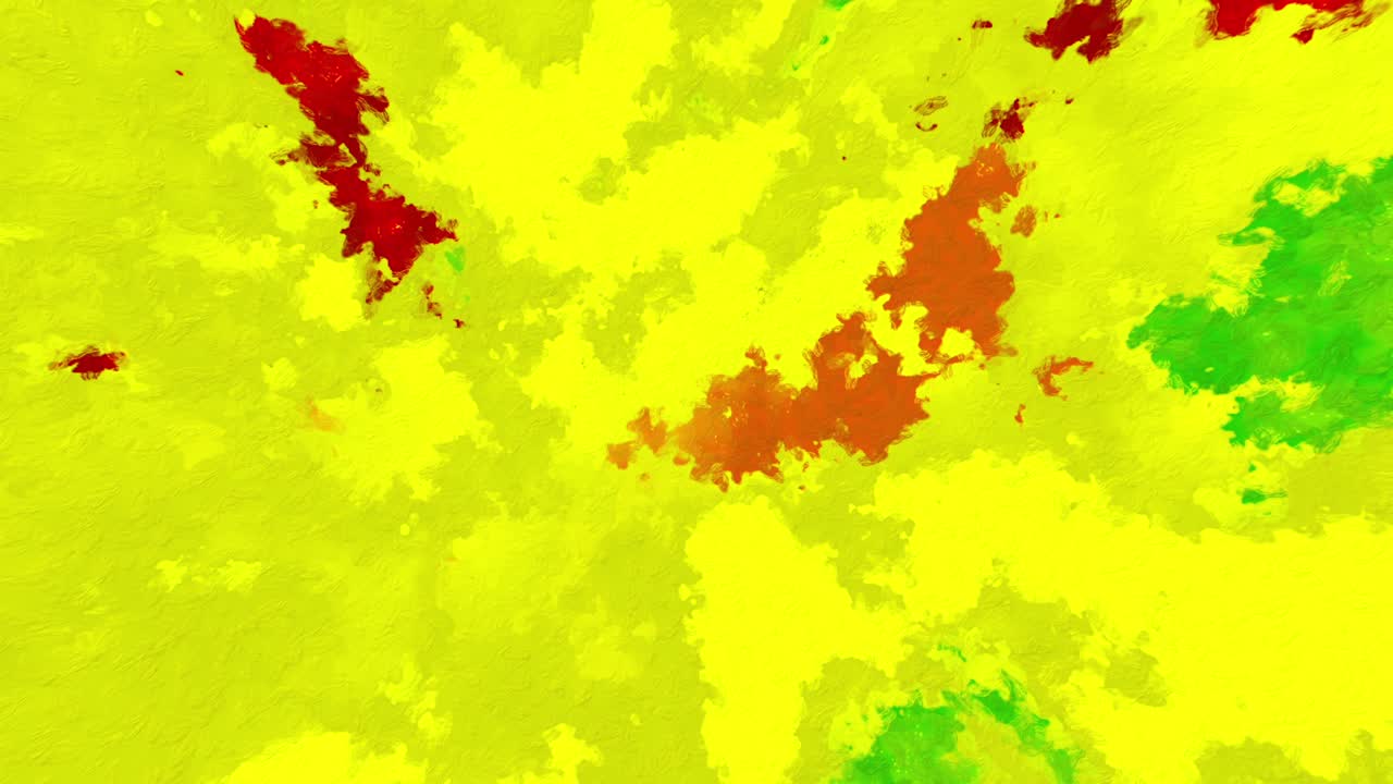 pintura abstracta en amarillo, rojo, verde y naranja