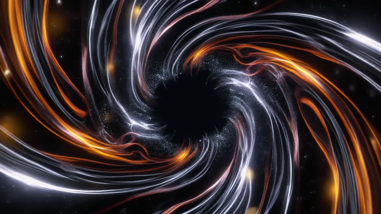Tunnel di luce dinamico astratto a vortice con linee luminose