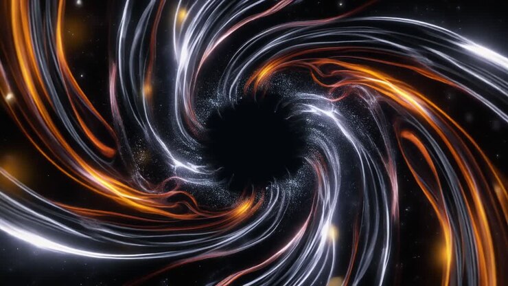 Dynamic Abstract Swirling Light Tunnel with Glowing Lines