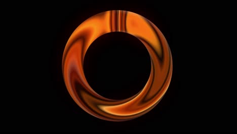 seamless loop rotating golden colored ring on black background