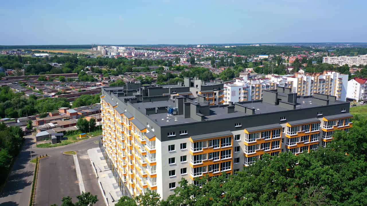 Aerial View of Apartment Complex Under Construction in a City