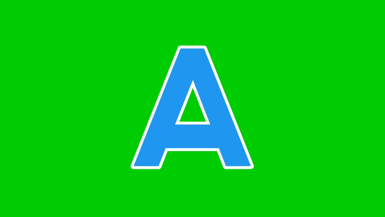 animación una carta en pantalla verde