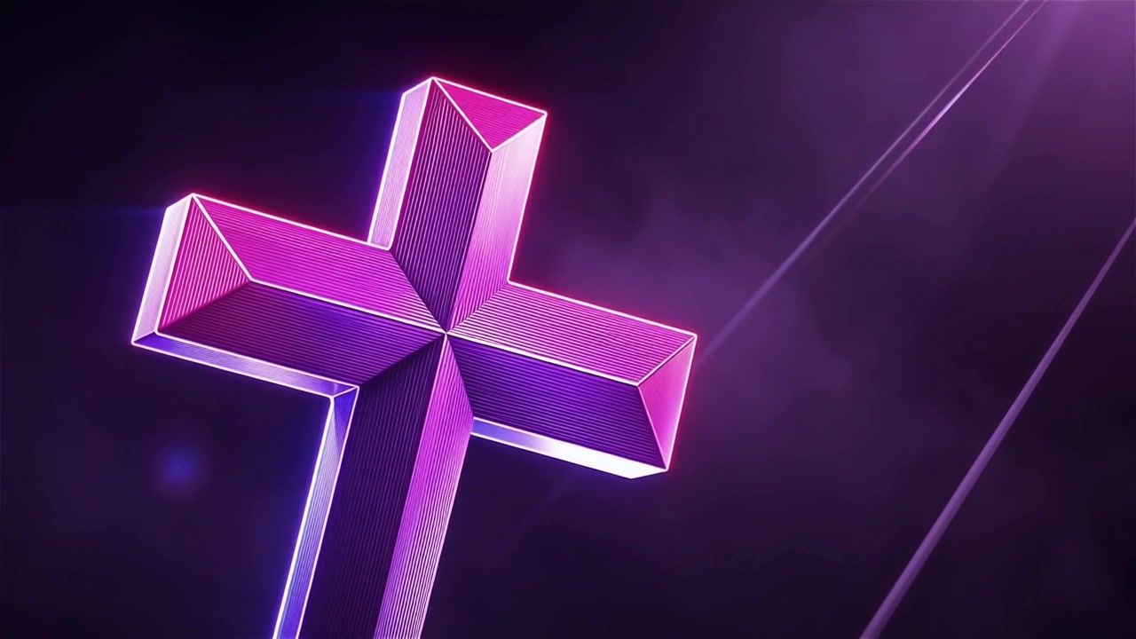 Cruz Cristiana con Luz Celestial, Fondo para Adoración.