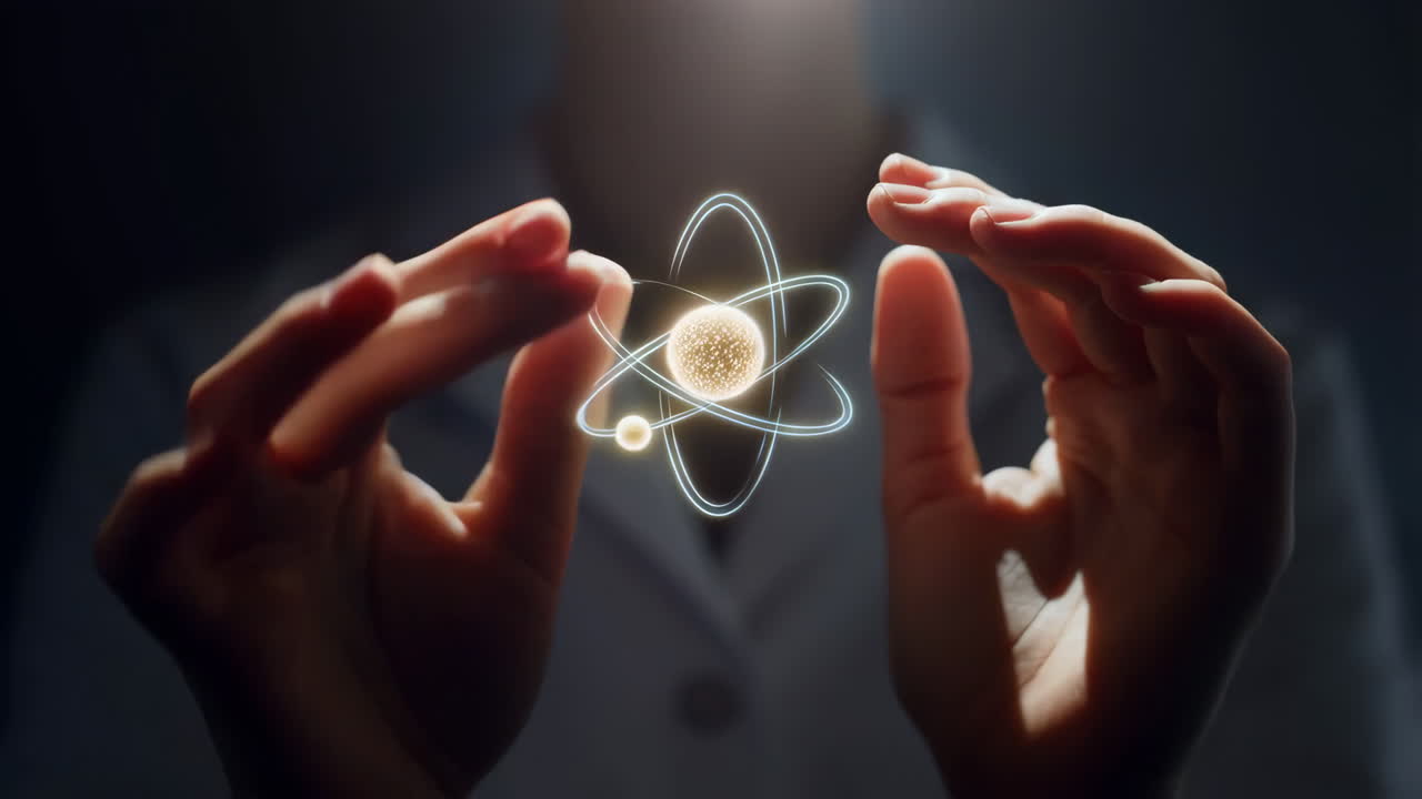 Hands Holding an Atom