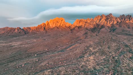 spectacular scenery of the organ mountains in sunlight