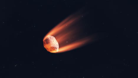 asteroide ardiendo entrando en la atmósfera