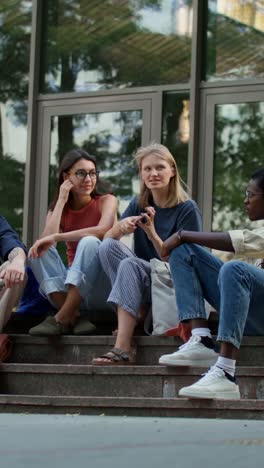 friends relaxing and studying outside