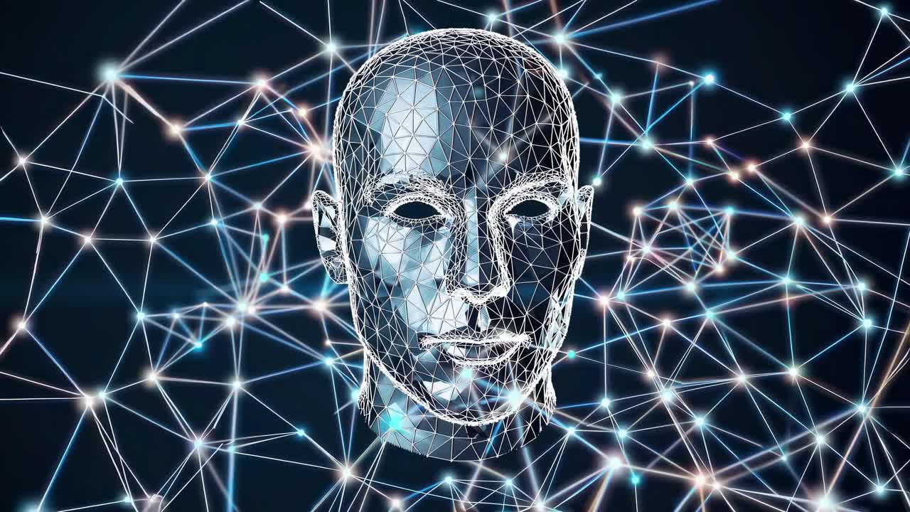 cabeza humana digital en la red