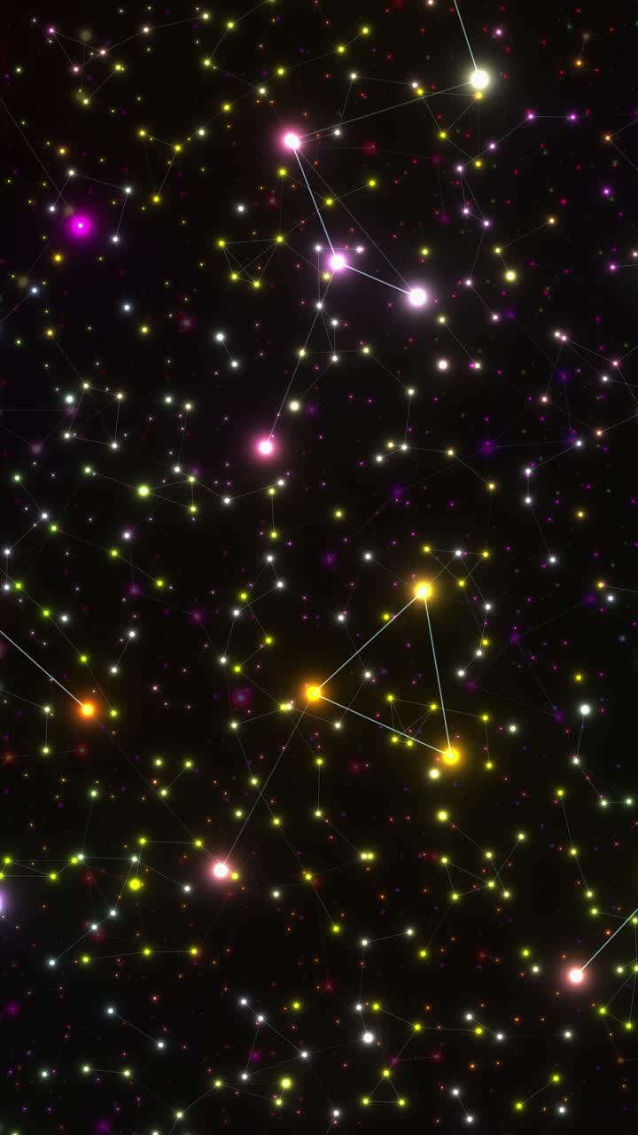 volando en el espacio exterior. video en bucle vertical