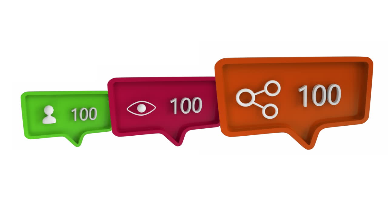 iconos que aumentan en número en las redes sociales