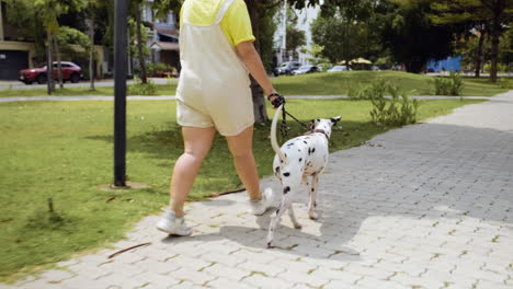 Woman-walking-the-dog