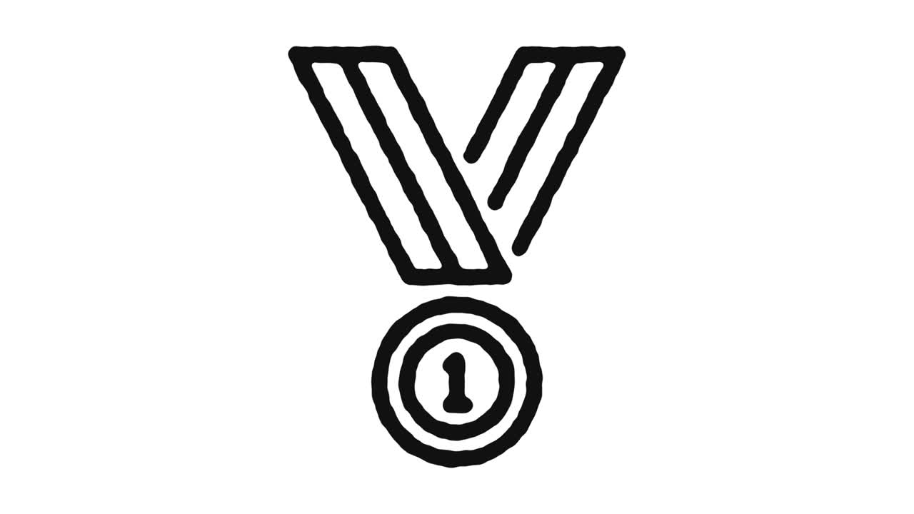 success medal icon animation footage & alpha channel