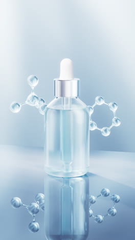 cosmetics liquid bottle with skin care concept, 3d rendering.