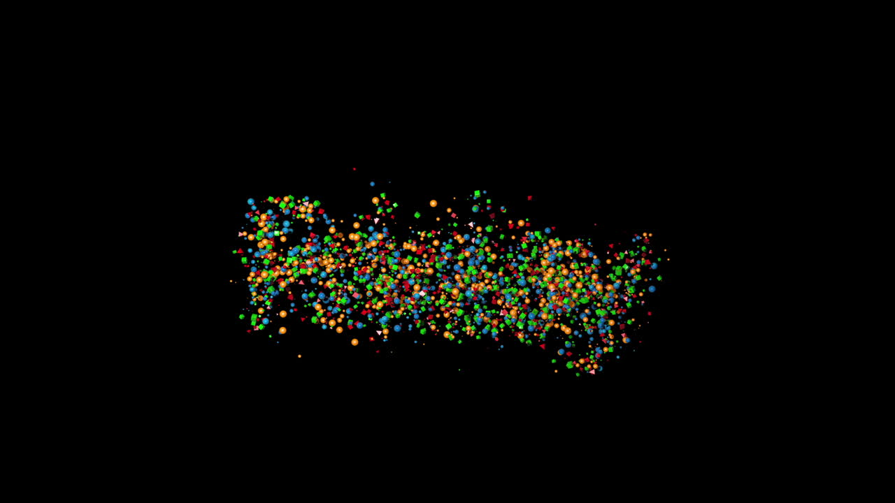 Days of the week with colorful particles