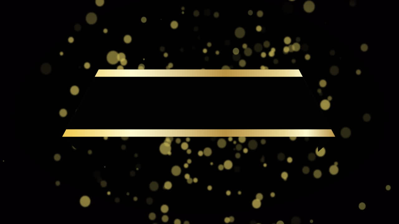 검은 바탕에 떨어지는 점 위에 황금색 선의 애니메이션