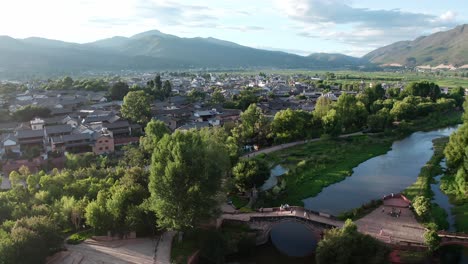 village and fields in shaxi, yunnan, china.