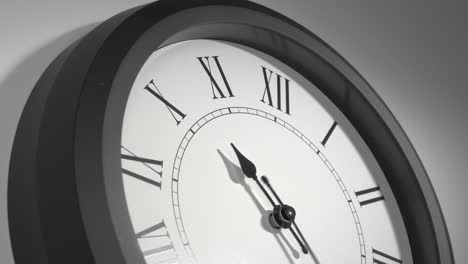 latin clock face in time lapse on white wall